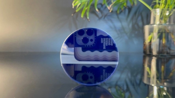 Caixa de relógio da lente de Crystal Jewelry Blue Sapphire Glass Windows de pedra preciosa