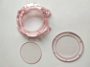 Resistência de superfície lustrada cor-de-rosa do risco do desgaste da caixa de relógio do cristal de safira