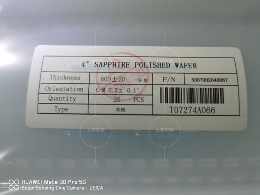 4Inch a categoria principal DSP SSP 0.5mm Al2O3 conduziu bolachas da safira de Sapphire Substrate
