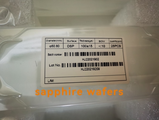 Transmitância ótico DSP/SSP de Dia50.8mm Thic100+/-15um Sapphire Wafer Sapphire Window High