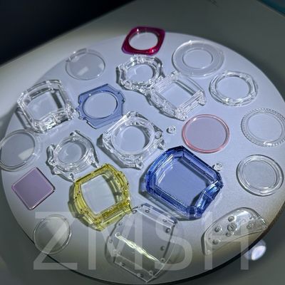 Cultivo artificial cor dopada safira AL2O3 Caixas de relógio azul rubí transparente