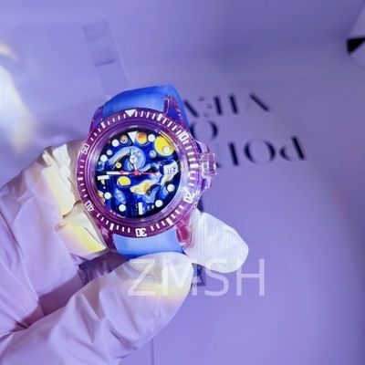 Laboratório-Crescido Cinza-Violeta Safira Guarda-Relógio customize luxo resistente a arranhões