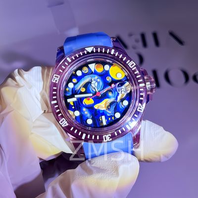 Laboratório-Crescido Cinza-Violeta Safira Guarda-Relógio customize luxo resistente a arranhões