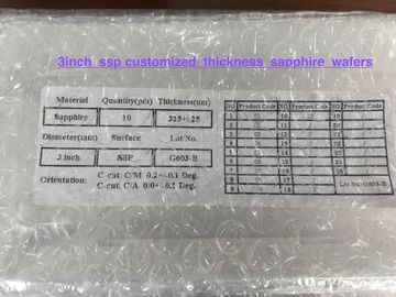 3Inch R-linha central 76.2mm Al2O3 Sapphire Crystal Wafers Custom Sapphire Glass SSP 0.43mm