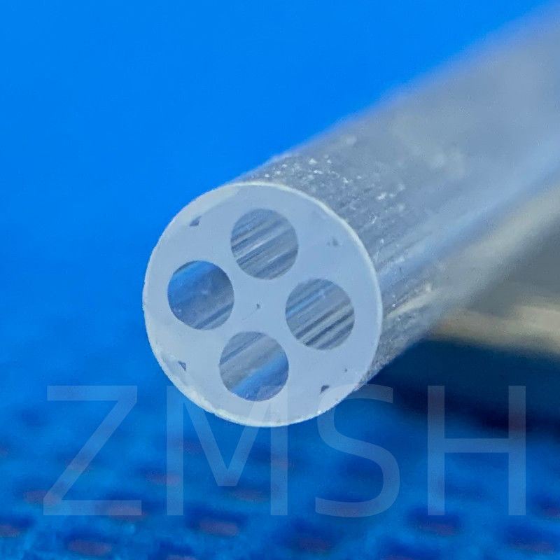 Tubo de quartzo óptico fundido SiO2 vidro de cristal personalizado transparente ambas as extremidades abertas uma extremidade fechada