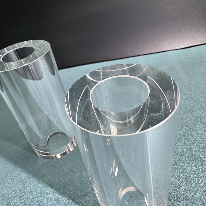 Tubo de safira transparente polido Método KY Dimensão personalizada Al2o3 Tubo de safira de cristal único