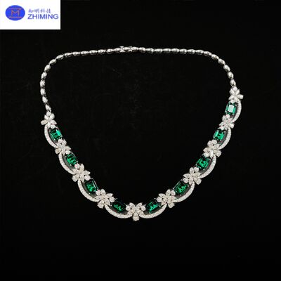 Bom preço Colar de moissanita verde de corte de esmeralda on-line