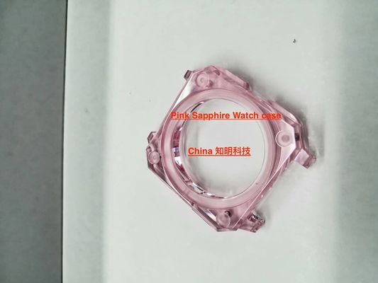 Bom preço Caixa de relógio de cristal de safira rosa com superfície polida, resistente ao desgaste e a arranhões on-line