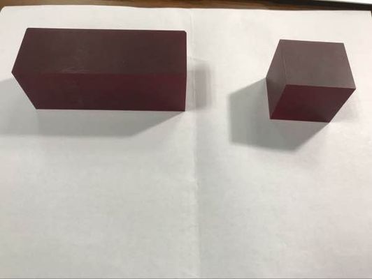 Bom preço Bloco de Cristal de Safira Dopado com Cr3+ Cr Al2O3 Vermelho a Laser 36x36x60mm Tamanho Personalizado on-line
